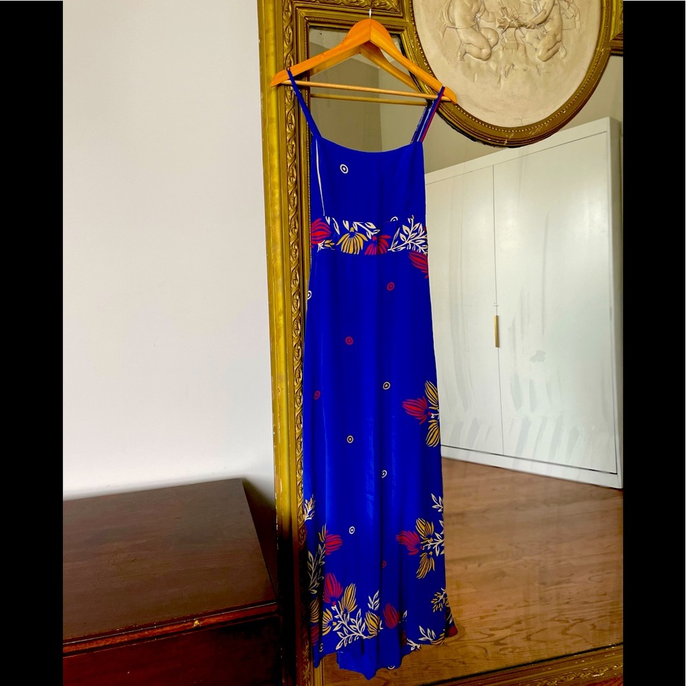 Silk beach dress with open back